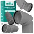 Produktbild: Millto™ Abwasser Verdrehung Bogen 110 mm Bodenrohr Abfallrohrkrümmer Einstellbar