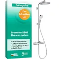 Produktbild: hansgrohe Crometta S - Duschsystem mit Thermostat, Regendusche (240 mm) mit Armatur, Handbrause (2 Strahlarten), Schlauch, Brausestange und Kopfbrause (1 Strahlart), Chrom, 27267000