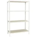 Produktbild: PROREGAL® Schwerlastregal MID MULI 150x120x40cm 4 Fachböden Fachlast 200kg Weiß, Erhältlich mit Spanplatten oder Stahböden in vielen Dimensionen weiß 120 cm x 150 cm x 40 cm