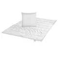Produktbild: Bodyprotect Ecoline Bettwaren-Set 4-Jahreszeitendecke 155 x 220 + Kopfkissen 80 x 80 cm, Bettdecke, Steppdecke aus 100% Mikrofaser, waschbar, Allergiker geeignet, weiß