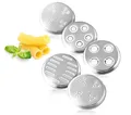 Produktbild: ETA Pasta-Aufsatz Set (5-teilig) ETA002 97000 Edelstahl Nudelformen für Küchenmaschine & Fleischwolf I Penne, Rigatoni, Stelline, Anellini I leicht zu reinigen