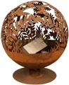 Produktbild: esschert design Feuerschale Rost-Optik Feuerball BLUMEN 58x58x66cm braun Metall Feuer Feuerschale, (Feuerball)