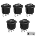 Produktbild: 5 Stück Kippschalter 3 Positionen,3 Wege Schalter 230v,mit Draht Wippschalter Klein,Wechselschalter 12v,10A/125v 6A/250v 3-Polig Mini-Schalter Rund,für Auto Motorrad PKW Boot Wohnmobil Haushaltsgeräte