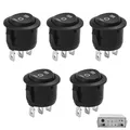 Produktbild: 5 Stück Mini-Kippschalter 3 Positionen, 12V & 230V, 10A/125V 6A/250V, Rund-Sc...