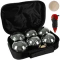 Produktbild: Boule Boccia Turnier Petanque Bouleset 6 Kugeln Metallkugeln Set Tasche + Schnur