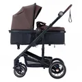 Produktbild: Daliya® NEOMOVE 2in1 Kinderwagen | Babywanne & Sportsitz in einem | Buggy | Alu-Rahmen Reisekinderwagen | Kombikinderwagen mit großen Einkaufskorb | für Stadt und Gelände | Sicher & Komfortabel (Rahmen: Schwarz, Stoff: Weinrot)
