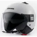 Produktbild: Blauer Motorradhelm BET Monochrome Jethelm, integriertes Sonnenvisier weiß L (58/60)