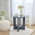 Produktbild: [en.casa] Beistelltisch Kysdajore rund 50 x Ø40 cm Sofatisch Graublau Kleiner Tisch für Wohnzimmer Schlafzimmer Indoor