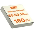 Produktbild: Super Magnet Neodym 50x50x10mm 160Kg Haftkraft silber ULTRA STARK für Garten