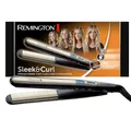 Produktbild: Remington Glätteisen Sleek & Curl (abgerundetes Design -ideal zum Glätten & Stylen von Locken und Wellen, hochwertige Ultra-Turmalin-Keramikbeschichtung) LCD-Display, 150-230°C, Haarglätter S6500