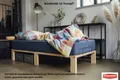 Produktbild: Kiefer massiv Holzbett Gigapur G56, naturbelassen, mit Standardfuß 25 cm Höhe, inkl. Lattenrost und Matratzenbügeln, Liegefläche 80x200 cm