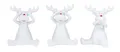 Produktbild: levandeo 3er Set Rentiere Weiß Hirsche Deko Figur Tischdeko Weihnachtsdeko Aufsteller Weihnachten Tierfigur