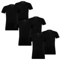 Produktbild: 4 er Pack Levis V-Neck T-Shirt Men Herren Unterhemd V-Ausschnitt, Farbe:884 - Jet Black, Bekleidungsgröße:M