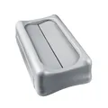 Produktbild: Rubbermaid Commercial Products Slim Jim® Schwingdeckel | geschlossen | Passend für 60L/87L Slim Jim Behälter | Für Küchen, Klassenzimmer & gewerbliche Nutzung | Grau | FG267360GRAY