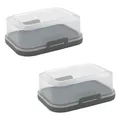 Produktbild: ENGELLAND 2 x Stapelbare Butterdose Frische Box BPA-Frei Transparent Anthrazit