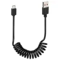 Produktbild: Mikro-USB Spiralkabel 100cm schwarz - Schnelllade- und Datensynchronizationsfähi