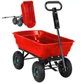 Produktbild: Miweba Bollerwagen Dumper | 𝟑𝟎𝟎 kg Traglast - Luftreifen - Volumen 75 L - Kippfunktion - Sackkarre - Schubkarre - Transportwagen - Kinderwagen - Handwagen - Gartenwagen - Wagen - Kippwagen (Rot)