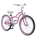 Produktbild: BIKESTAR Jugendfahrrad Kinderfahrrad für Jungen und Mädchen ab 9 Jahre | 24 Zoll Kinderrad Cruiser | Fahrrad für Kinder Pink | Risikofrei Testen