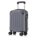 Produktbild: Koffer Suitcase, Trolley Reisekoffer Set, Rollkoffer Handgepäck,Hartschalenreisekoffer mit4Rollen360°, Zahlenschloss, Weicher Gummigriff (S Grau)