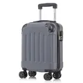 Produktbild: yonsly Koffer Suitcase S Grau, Trolley Reisekoffer, Rollkoffer Handgepäck mit 4 Rollen 360°, Hartschalenreisekoffer, Zahlenschloss, Weicher Gummigriff