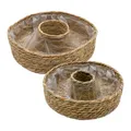 Produktbild: Seegras Deko Pflanzring 2er Set - 37 / 24 cm - Blumen Korb Pflanzen Schale Kranz