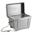 Produktbild: BURNHARD® Camping Gasgrill JONES Jr. Edelstahl Klappgrill mit Deckel 1-Brenner 3,2 kW inkl. Transporttasche mit Rucksackfunktion und Multitool, Faltgrill ideal für Camping
