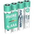 Produktbild: ANSMANN Telefon Akku AAA, 4 Stück, 800mAh 1,2V, DECT