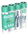 Produktbild: ANSMANN AG Telefon Akku AAA, 4 Stück, 800mAh 1,2V, DECT Akku 800 mAh (1.2 V)