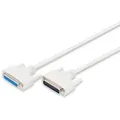 Produktbild: DIGITUS Datatransfer Verlängerungskabel, D-Sub25 St/Bu, 2.0m, Seriell/Parallel, vergossen, be