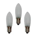 Produktbild: hellum LED Ersatz-Kerzen für Schwibbogen, 3 Stück 8-55V 0,5W Riffelkerze für Weihnachtsbaum Kerzen Lichterketten innen mit 4-30 Brennstellen, Birnen für Lichterbogen E10/ 8-55V/ 0,5W/ 14 Lumen 913132