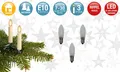 Produktbild: Ersatz Birne LED Riffelkerze matt Weihnachten 3er Set Sockel E10 8-34 V 0,2 W