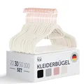 Produktbild: Blumtal Kleiderbügel 30 Stück - Kleiderbügel Samt 360° drehbar und belastbar - Kleiderbügel platzsparend und rutschfest - Kleiderbügel Weiß mit Samtbezug - Samtbügel - Velvet Hangers - Hangers Clothes