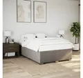 Produktbild: vidaXL Bett, Bettgestell ohne Matratze Taupe 140x190 cm Stoff