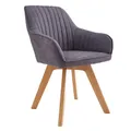 Produktbild: Riess Ambiente Drehbarer Design Stuhl Livorno Vintage grau Buchenholz Beine Esszimmerstuhl Küchenstuhl Besucherstuhl