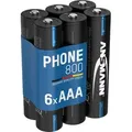Produktbild: ANSMANN Telefon Akku Micro AAA, 6 Stück, 800 mAh NI-MH 1,2V