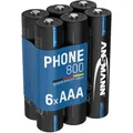 Produktbild: Ansmann - Telefon Akku Micro Aaa, 6 Stück, 800 Mah Ni-mh 1,2v