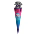 Produktbild: Step by Step Schultüte „Dolphin Lana“, blau-rosa, passend zum Schulranzen, aus recycelten PET-Flaschen, Verschluss aus Stoff, 5 l Füllvolumen, 70 cm Höhe
