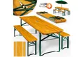 Produktbild: Casaria Bierzeltgarnitur, (3-tlg), 170cm Klappbar Stabil 3 Teilig 2x Bierbank 1x Breiter Tisch Holz