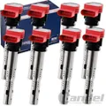Produktbild: 8x BERU ZÜNDSPULE für 4.2 AUDI A6 (C6) A8 (4E 4H) Q7 (4L) R8 VW TOUAREG (7L 9P)