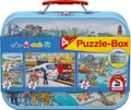 Produktbild: Spiele 56508 Verkehrsmittel 4 Kinderpuzzle im Metallkoffer 2x26 und 2x48 Teile