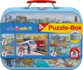 Produktbild: 2 x 26 + 2 x 48 Teile Schmidt Spiele Kinder Puzzle Verkehrsmittel Koffer 56508