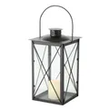 Produktbild: Laterne mit Glaseinsatz Windlicht  schwarz Stalllaterne H 30 cm