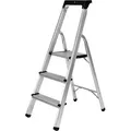Produktbild: Craftfull Stehleiter CF-133B - Aluminium-Haushaltsleiter - Ablagefläche - Gummi-Standfüße - Anti-Rutsch - 3-6 Stufen - 150 kg (3 Stufen)