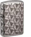 Produktbild: ZIPPO Orig. Feuerzeug Armor Case / Silver Plate Geometric Pattern / Deep Carved
