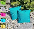 Produktbild: JACK 1x 45x45cm Outdoor Lounge Kissen Dekokissen inkl. Füllung Wasserabweisend Sitzkissen Garten Stuhl Lotus Effekt, Farbe:Petrol
