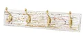 Produktbild: Lashuma 4er Wandgarderobe Vintage, Badezimmer Hakenleiste Antik Gold, Nostalgie Mehrzweckhaken Größe 45x10 cm