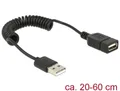 Produktbild: Verlängerungskabel USB 2.0-A Stecker / Buchse Spiralkabel