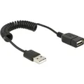 Produktbild: Delock USB Verlängerungskabel (0.20 m, USB 2.0) (83163)