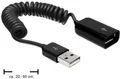 Produktbild: Delock USB-Kabel USB 2.0 USB-A Stecker, USB-A Buchse 0.60m Schwarz 83163
