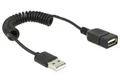 Produktbild: USB Spiral Verlängerungskabel A Stecker auf A Kupplung Spiralkabel USB 2.0